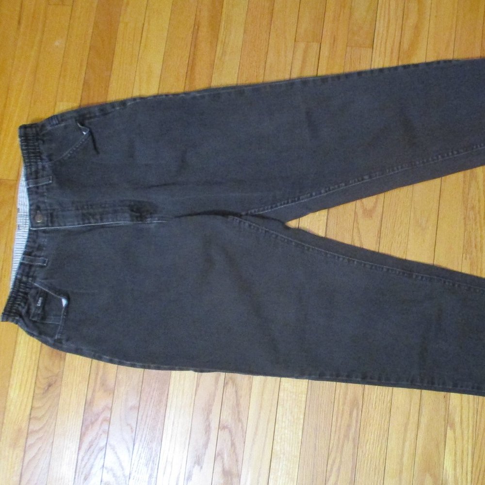 Lee Original Black Jeans With Elastic Sides, Size 12/14